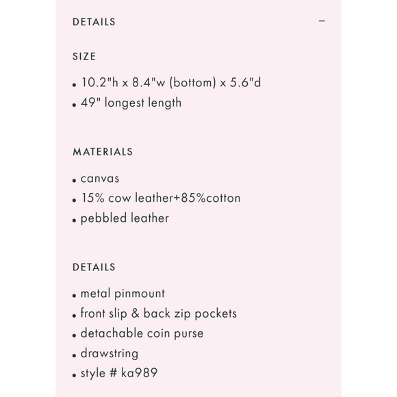 🆕️ kate spade Rosie Canvas Large Bucket Bag in color Pink Peppercorn - Picture 5 of 6